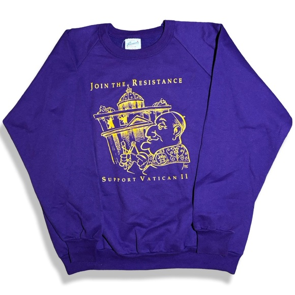 Vintage 80s/90s Pope Crewneck Sweatshirt - Picture 1 of 3